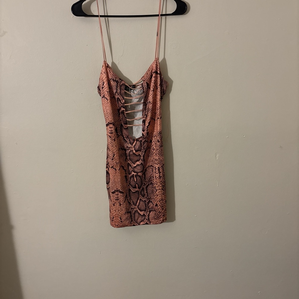 Chic Snake Print Strappy Dress